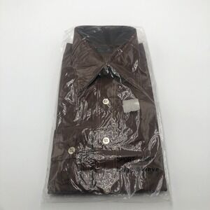 Vintage JCPenney Sport Shirt Long Sleeve Mens New‎ Size Medium 15-15 1/2 Brown